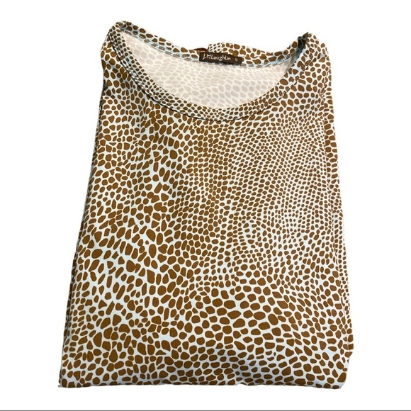 J. McLaughlin Top Catalina Cloth Animal Print Blue Brown Size Small - Picture 5 of 10